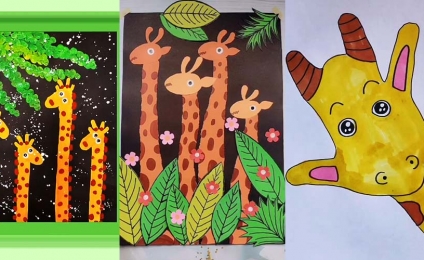 How to draw a giraffe easy for toddlers or preschoolers